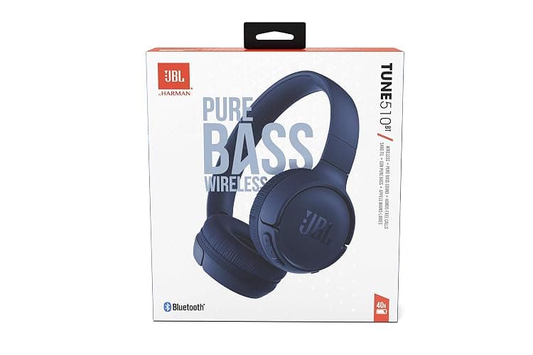 JBL Tune 510BT - Bluetooth headphones with up to 40 hours battery, microphone for call, foldable and comfortable, Android and iOs compatible (Blue) thumbnail 8