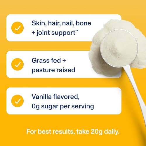 Vital Proteins Collagen Peptides Powder Vanilla - Supports Hair, Skin, Nails, Bones, Joints, Powder for Women thumbnail 8
