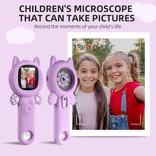 URMMIY Kids Microscope – 500X Digital Pocket Handheld Microscope with Dual Cameras & Autofocus, STEM Educational Toy & Perfect Christmas Birthday Gift for Boys & Girls Ages 3 4 5 6 7 8 9 10(Pink) thumbnail 5
