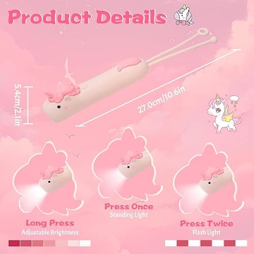 CoolGift Mart Kids Silicone Flashlight, Dimmable Flashlight for Toddlers Kids Boys Girls, Rechargeable Hanging Night Light for Camping, Night Walks and Home Use, Fun Animal Themed Portable Torch thumbnail 5
