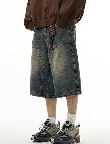 Baggy Jean Shorts Men Women Long Jorts Y2k Hip Hop Demin Shorts Vintage Skater Jeans Streetwear thumbnail 2