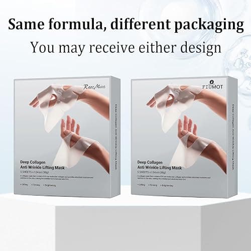 MUQIAN Rosemine Deep Collagen Anti-Wrinkle Lifting Overnight Mask Facial sheet masks with low molecular weight collagen for lifting, firming, and moisturizing 5 Packs thumbnail 2