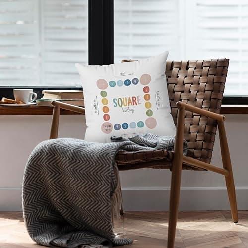 Counseling Office mental health decor feelings pillow covers 18x18, Calm Down Corner Supplies Decor, Counseling Office Must Haves, classroom calming corner kids School Psychology Therapist Gifts - White thumbnail 7