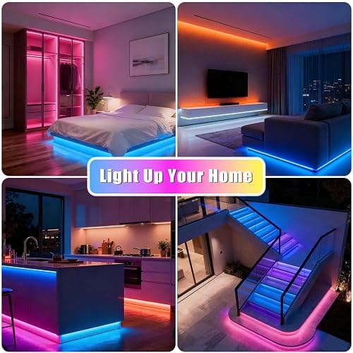 DAYBETTER Smart RGB Led Strip Lights, 150ft Led Lights for Bedroom with App Control, Multicolor Changing Led Light Strips Apply for Home Decor, Living Room, Kitchen, Home Party Decoration thumbnail 4