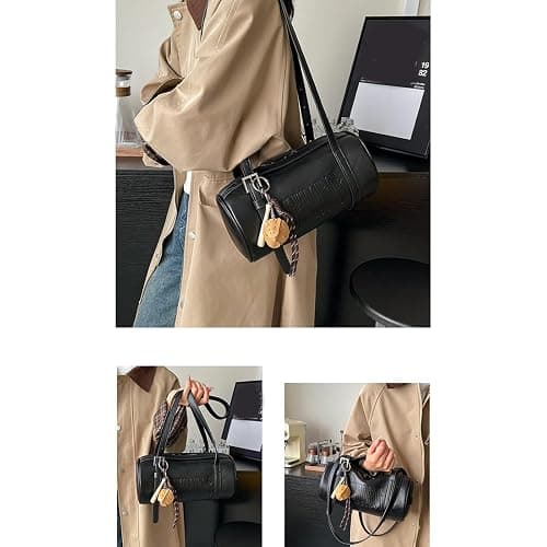 Multifunctional Retro Styles Cylinder Handbag For Women PU Leather Shoulder Bag 2025 Design Crossbody Purse Armpit Bags Cylinder Shoulder Bag thumbnail 5