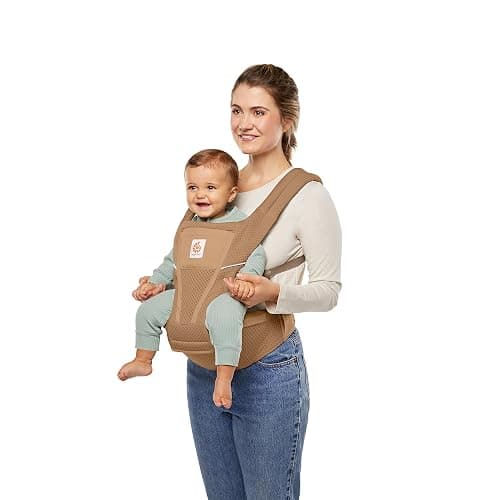 Ergobaby Alta 2-in1 Hip Seat and Carrier - All-Position Breathable Mesh Baby Carrier for 4 Months to 48 Months (12lbs - 45lbs) - SoftFlex™ Mesh - Camel Brown thumbnail 2