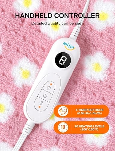 ALLJOY King Size Heating Pad for Back Pain Relief, 33”x 17” Extra Large Heating Pad for Period Cramps, FSA Eligible HSA, Portable Heat Pad for Neck and Shoulders, Christmas Gifts for Women Men Mom Dad thumbnail 6