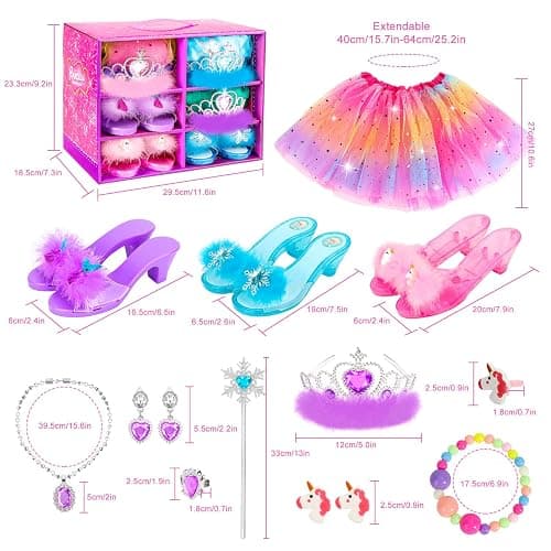 HAMSILY Princess Dress Up for Girl 3 4 5 6 Years Old Birthday Gifts Toys | Toddler Dress Up Clothes Shoes Jewelry Set, Princess Costume Include Unicorn Mermaid, Pretend Play for Little Girls Age 3-6 thumbnail 3