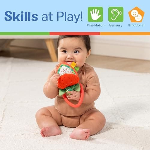 Melissa & Doug Multi-Sensory Peek-a-Boo Berry Take-Along Clip-On Infant Travel Toy Stroller Toy for Baby Newborn to 12m+ thumbnail 7