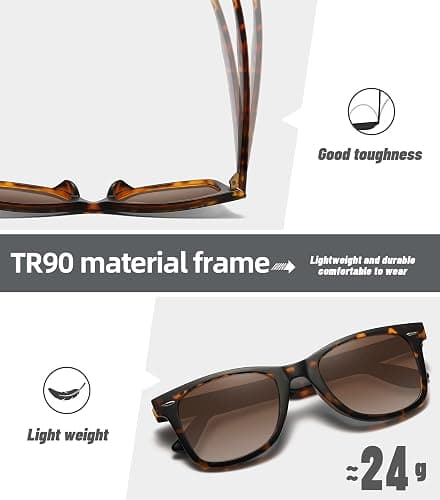 MEETSUN Retro Polarized Sunglasses for Women Men Classic Mirror Lens Driving Trendy Sun Glasses UV Protection (3 Pack) thumbnail 7