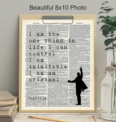 Hamilton Musical Motivational Merchandise - Hamilton Gifts - 8x10 Lyrics Wall Decor Poster Set - Lin Manuel Miranda Inspirational Quotes Wall Art - Bedroom, Office, Living Room Decoration thumbnail 4