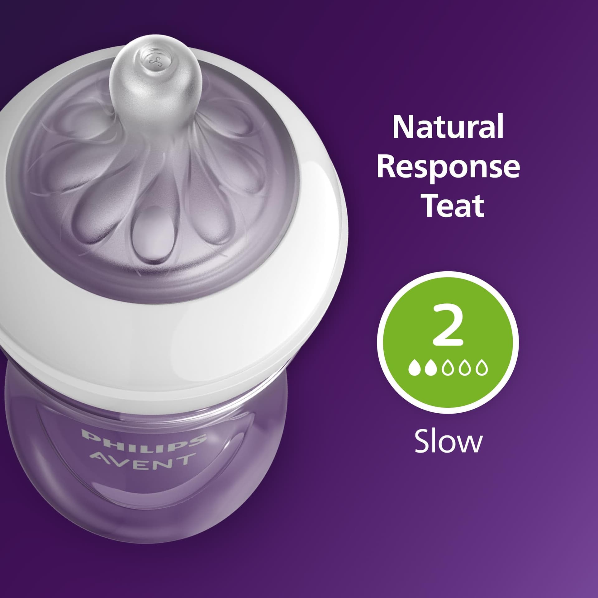 Philips Avent Natural Response Baby Bottles 4oz/125 ml with Slow Flow Teat (Flow 2), 2-Pack, SCY900/02 thumbnail 9