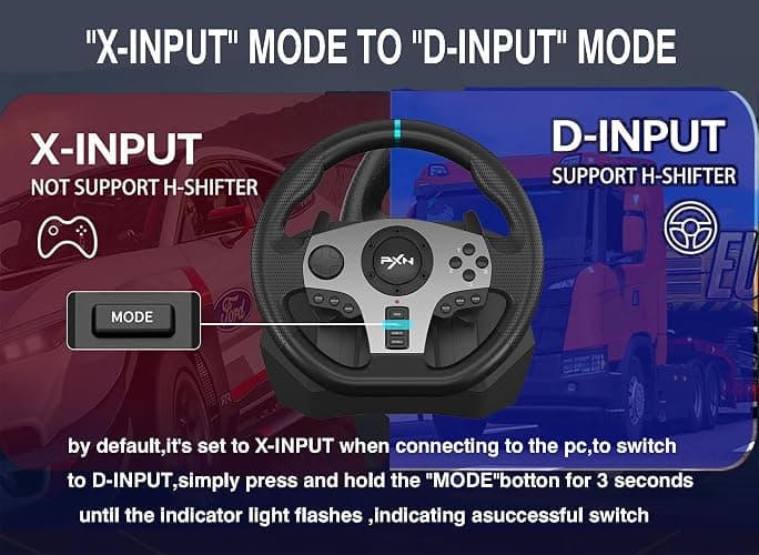 PXN V9 Gaming Racing Wheel pc Steering Wheel With Pedals and Shifter 270/900° Dual-Motor Feedback Driving gaming Racing Wheel for PC,PS4,PS3,Xbox One, Xbox Series X/S,N-Switch thumbnail 3