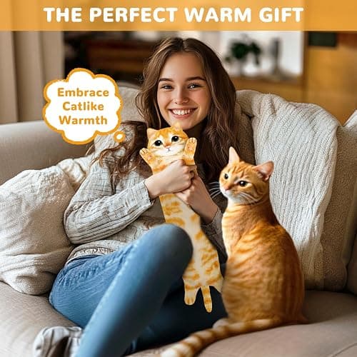 Cat Heating Pad for Period Cramps Menstrual Pain Relief, Portable Electric Heat Pads USB Powered, Cute Stuff Stuffed Animals Funny Gifts for Women Teen Girls Kids Cat Lovers Birthday Easter Christmas thumbnail 5