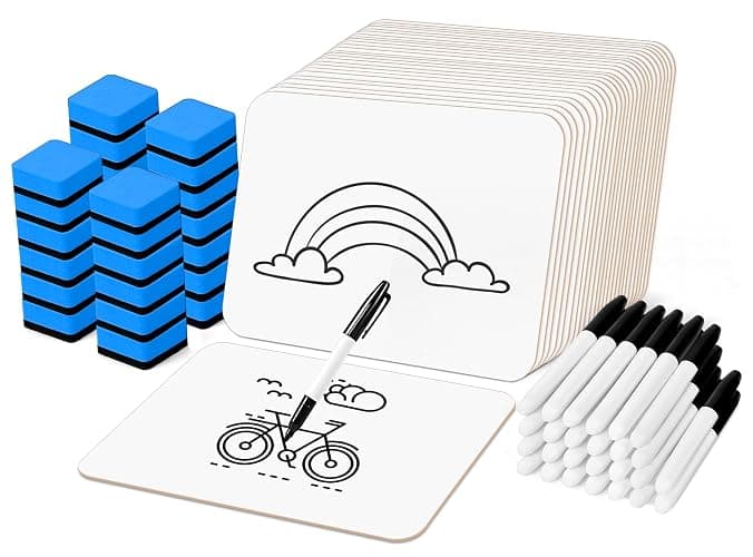 Dry Erase LapBoards, PANDRI 26 Pack Double Sided 12.5 x 9 Inch Whiteboards with 26 Erasers and 26 Markers, Dry Erase Boards for Kids Students Classroom Teacher Supplies - 26 PACK - Image 1