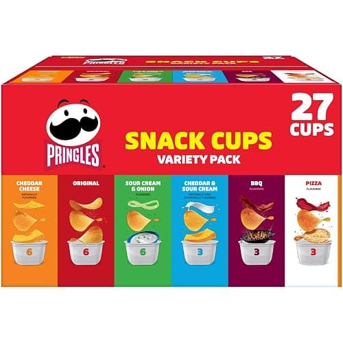 Pringles Potato Crisps Chips, Lunch Snacks, Snack Cups, Variety Pack, 19.5oz Box (27 Cups) - Image 1
