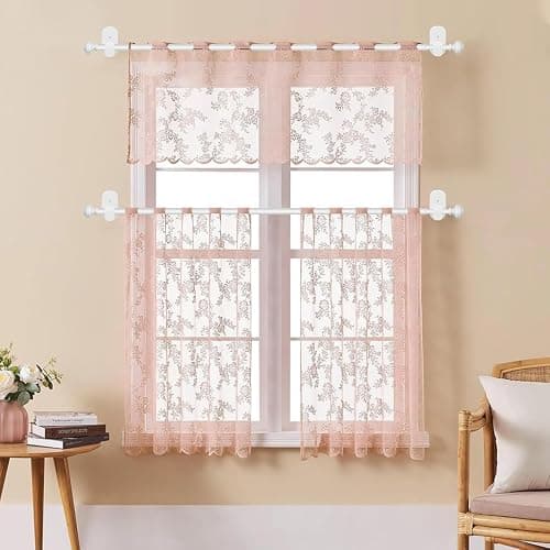 KAMANINA Curtain Rods No Drilling for Windows 16 to 30 Inches, 5/8 Inch Small Curtain Rod 2 Pack for Door Screwless with Adhesive Brackets, White thumbnail 2