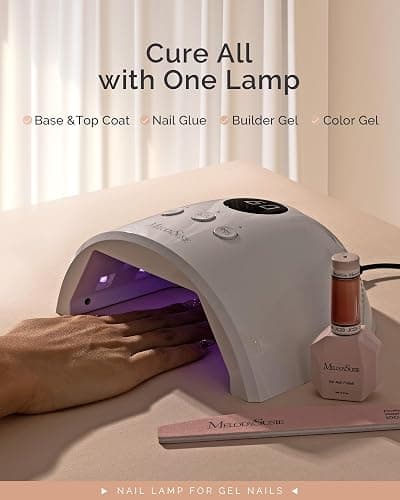 MelodySusie UV Nail Lamp P-Plus30F for Fast Curing Gel Nail Polish 36W | 3 Timer Settings,Smart Sensor,LCD Display,99s Low-Heat Mode,30 UV/LED Beads,Base Top Coat,for Beginners at Home thumbnail 2
