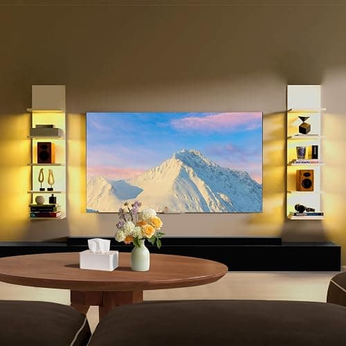 Bloddream 5 Tier Wall Shelves with LED Light, Modern Wall Mount Lack Shelf, Vanity Floating Shelves Home Decor Organizer Tall Tower Design Utility Shelf (White) - Led White thumbnail 3