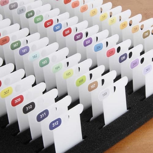Hamtery 500pcs Floss Number Stickers, Color-Coded Labels for Mini Floss Drops and Embroidery Bobbins, 12×7mm Thread Organizer for Cross Stitch & Embroidery(Bobbins Not Included) thumbnail 5