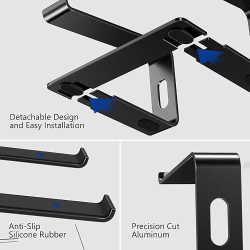BESIGN LS03 Aluminum Laptop Stand, Ergonomic Detachable Computer Stand, Riser Holder Notebook Stand Compatible with Air, Pro, Dell, HP, Lenovo More 10-15.6" Laptops, Black thumbnail 5