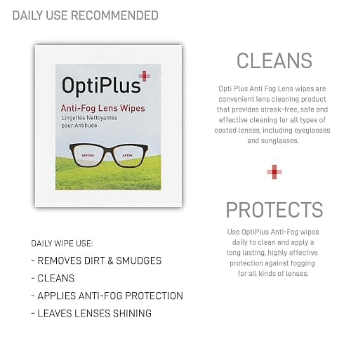OptiPlus Anti Fog Pre-Moistened Cleaning Wipes for Glasses, Screens, Lenses - Quick-Dry, Scratch-Free, 100 Count thumbnail 4