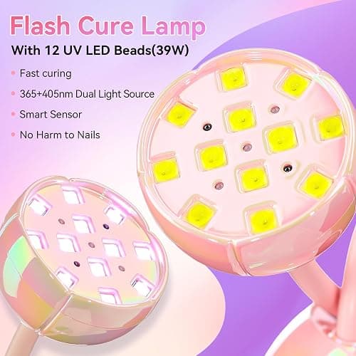Makartt UV LED Nail Lamp - Gooseneck UV Light for Nails Cordless Rechargeable USB 39W Dryer LED Lamp with Auto Sensor 4 Timer Settings Fast Curing for Nail Art Polish (Glazed Pink) thumbnail 3