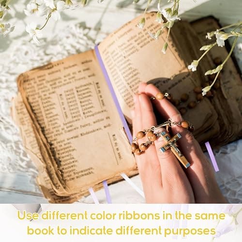 Outus 3 Pieces Bible Ribbon Bookmark Markers Artificial Leather Bookmark with Colorful Ribbons for Books(Inspirational Style,Gentle Color) thumbnail 5