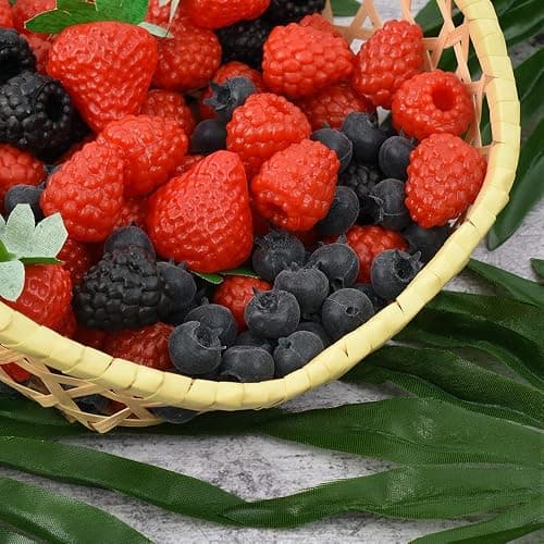 Luckforest Artificial Blueberry, 50Pcs Fake Blueberry Lifelike Blueberries Simulation Blue Berries Fake Fruit for DIY Craft Home Kitchen Cabinet Food Photography Props thumbnail 5