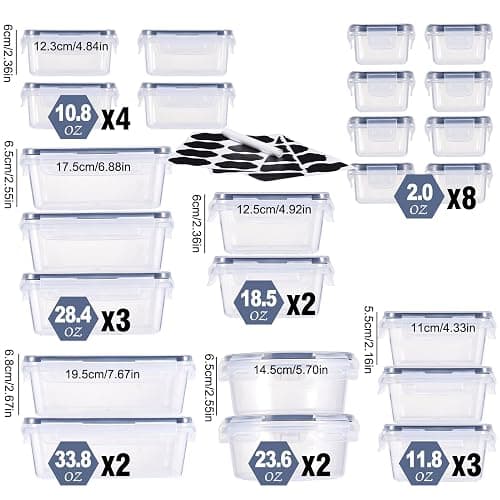 48Pcs Food Storage Container Set kitchen organizers Meal Prep Containers Lock Lids Reusable Plastic Lunch Box Snack Salad Containers 24 Boxes and 24 Lids Pantry and Kitchen Organization thumbnail 3