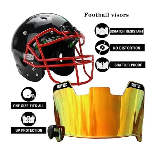 GIKYTEC Football Visor Youth Football Helmet Visor Scratch Resistant UV Block Facial Protection Visor for Football Helmet thumbnail 2