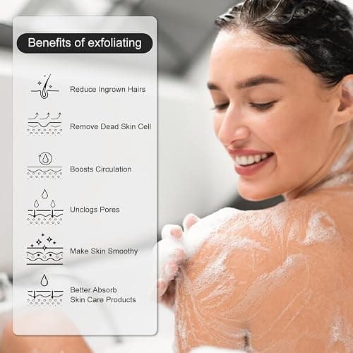 THURLADY Exfoliating Glove, Korean Exfoliating Mitt, Viscose Fiber Shower Mitt, Dead Skin Remover for Smooth Skin, Self-Tan Prep and Removal, Pink thumbnail 3
