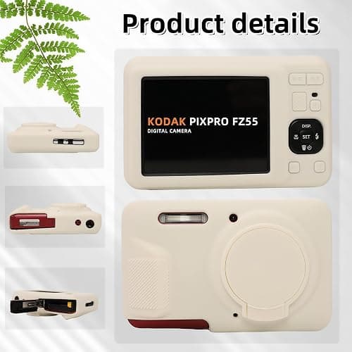 SZHSYJY Case for Kodak PIXPRO FZ55,FZ55 accessories,Soft Silicone Protective Case Removable Lens Cover,Comes with 2 Screen Protectors and 1 Wrist Strap. (Misty White) thumbnail 5