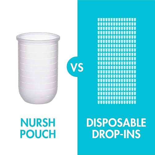 Boon Nursh Reusable Silicone Pouch Baby Bottles - Medium Flow Nipple - Silicone Baby Bottle Pouch and Nipple - Baby Feeding Essentials - Gray - 3-6 Months - 3 Count - 8 Ounce thumbnail 8