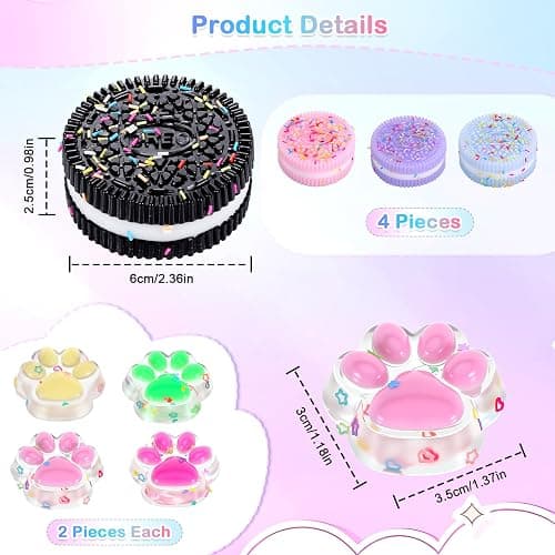 MICHIHOMIE 12 Pcs Stress Relief Toy, Biscuit and Cat Paw Simulation Squishy Toy, Taba Squishy for Kids and Adults, Anxiety Relief Sensory Toy for Halloween Easter Party Favors thumbnail 2