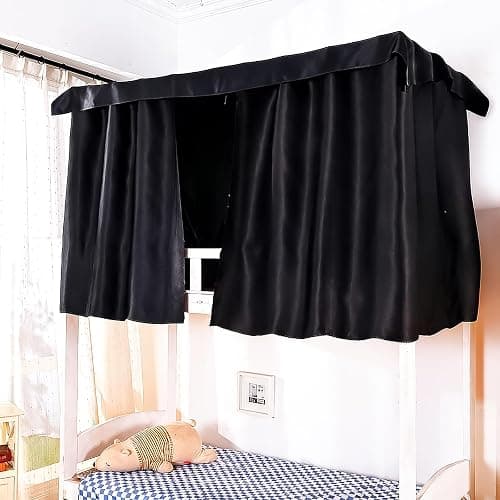 ziyue 3 Pcs Blackout Bunk Bed Curtains 78.7 * 59" Dorm Privacy Curtain | Thicken loft bed curtains with black shading coating, 99% blackout, 3 pcs 78.7*59", for top bunk, dorm - Image 1