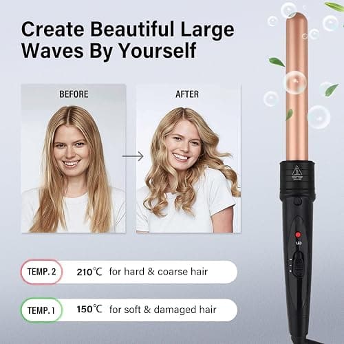 janelove Curling Wand,Hair Curlers for Long Hair, Curling Wand Set with 5 Ceramic Barrels,from 9/18/25/32 mm, 150℃-210℃ Temperature Control,with Heat Resistant Glove thumbnail 4