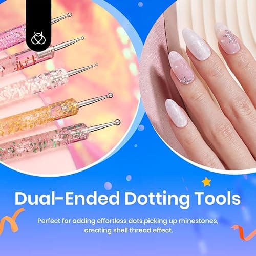 💜 31pcs Nail Art Brushes, Dotting Tools, Nail Art Pens, Dust Brush, Striping Liner Fingernail Drawing Pens with Palette Holder All in One for Starter Manicure Design Set thumbnail 4