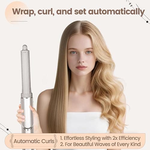 AFDD 1.2in Long Hair Curling Barrel Attachment Compatible with Shark FlexStyle, Self-Curling Accessories for Shark Flex Style HD400 Series with Both Curl Directions for Defined Curls thumbnail 4