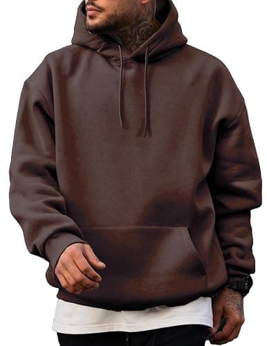 JMIERR Mens Casual Cotton Hooded Collar Drawstring Hoodies Pullover Sweatshirts Casual Long Sleeve Shirts - Image 1