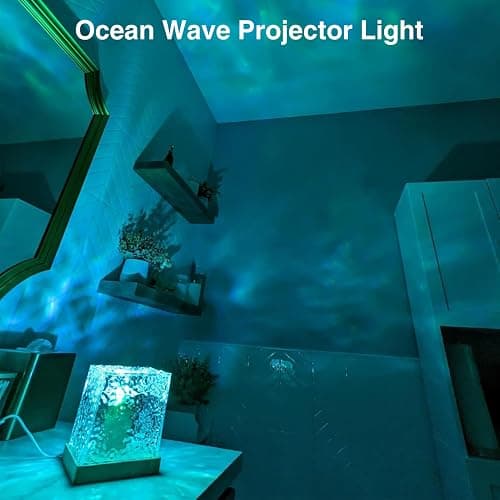 ZLDYPINK Ocean Wave Projector Light, 16 Colors Luminorthe Cube Lamp, 3D Holographic Water Ripple Lamp with Remote Control, Night Light for Bedroom, Home, Party Mood Lighting thumbnail 7