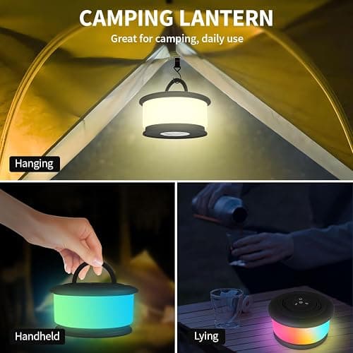 Camping String Lights,2 in 1 Upgraded 32.8FT Rechargeable Tent Lights String with 19 Lighting Modes,Quick Storage Camping Lights，Portable LED Lamp for Bedroom Yard Decor Christmas Camping(Black) thumbnail 8