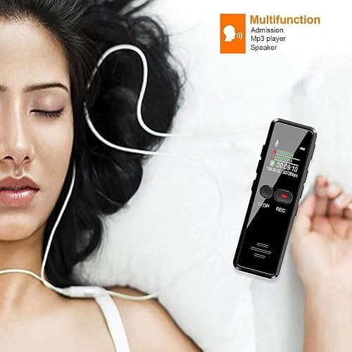 Liebssen Digital Voice Recorder with Playback, Enhanced Audio Dictaphone with One Touch, 8G 1536Kbps HD Recording Noise Reduction USB Charge MP3 Player Recorder for Lecture Interview Meeting thumbnail 5