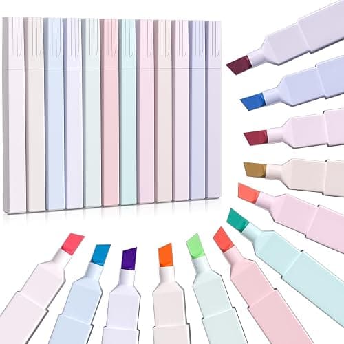 AUYAARS 12 PCS Aesthetic Highlighters Set, 12 Pastel Color Cute Highlighters, No Bleed Chisel Tip Marker Pens for Bible Study, Journaling, Notes, Office, School Supplies - Image 1