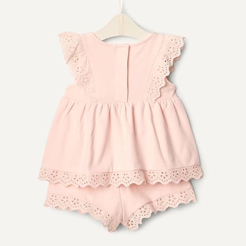 Amazon Essentials x Sofia Grainge Toddlers and Baby Girls' Eyelet Short & Top Set thumbnail 5