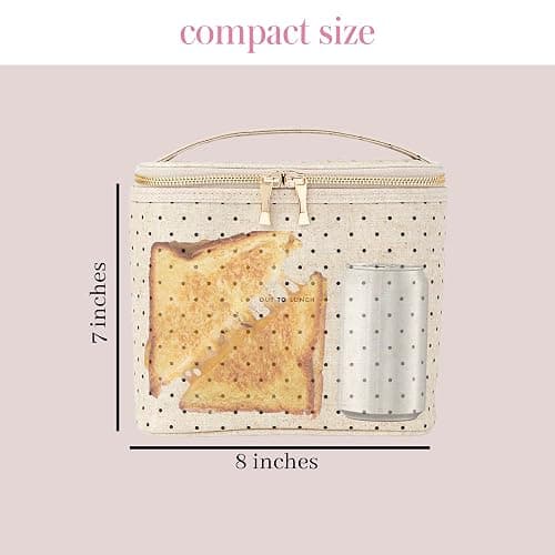 Kate Spade New York Insulated Lunch Tote, Cute Lunch Bag for Women, Compact 8 x 4.5 x 7.23" Size, Deco Dots (Out To Lunch) thumbnail 3
