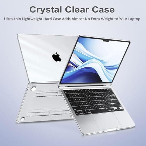 MOSISO Compatible with MacBook Air 13 inch Case 2025 2024 2023 2022 M4 A3240 M3 A3113 M2 A2681, Plastic Hard Shell&Keyboard Cover&Screen Film&Type C for MacBook Air 13.6 inch Case, Crystal Clear thumbnail 8