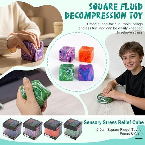 Sensory Toy with a Super Solid Squish Nice Square Shape Anxiety Sensory Squishy Fidget Toy Ice Cube Slow Rise thumbnail 6