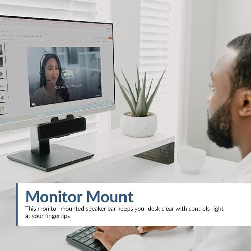 Cyber Acoustics USB Speaker Bar (CA-2890) – Stereo USB Powered Speaker, Easily Clamps to Monitor, Convenient Controls thumbnail 3