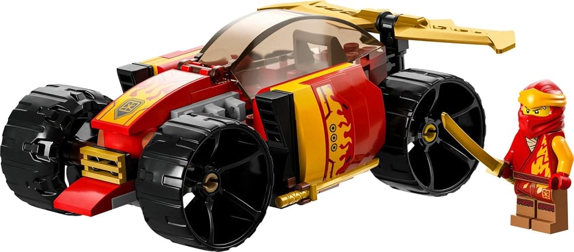 LEGO NINJAGO Kai's Ninja Race Car EVO, 2 in 1 Building Toy Set, Kids Can Build an Off Road Vehicle or Race Car, Ninja Minifigure with Toy Swords, Gift for Boys, Girls and Kids Ages 6+, 71780 thumbnail 5